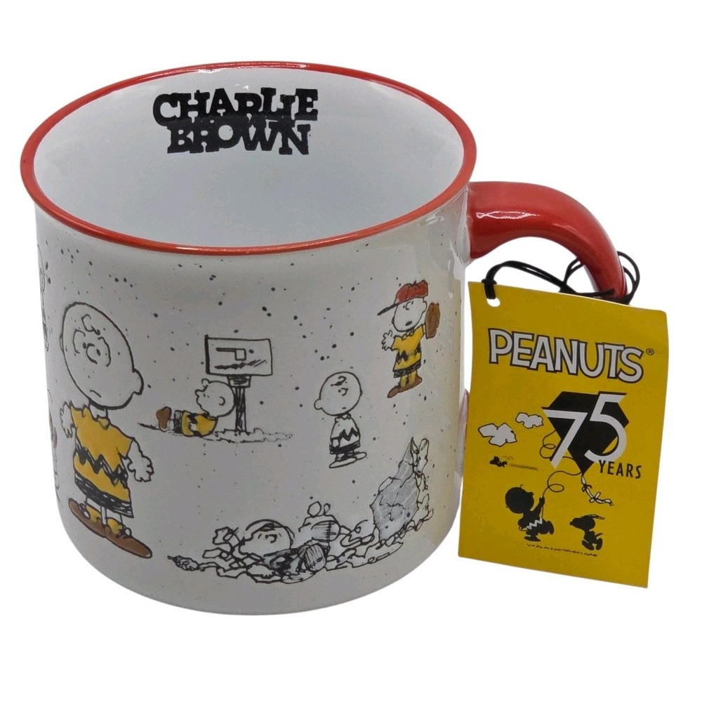 Peanuts 75 Years Charlie Brown Stoneware Coffee Mug 21oz‎